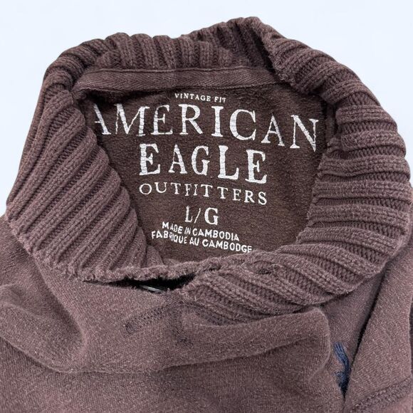 vintage aeo ribbed shawl collar pullover - Picture 7 of 8